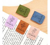 Personalized Engraved Leather Bookmark with Birthday Flower-Custom Magnetic Bookmark Holder-Birthday Gifts for Book Lovers