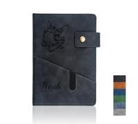 Personalized Engraved Leather Journal, Custom Name & Pattern, A5 Hardcover Notebook 200 Pages, Premium Gift for Birthday Graduation, Women Men Office School Diary, 15 x 21.5 cm (Dark)