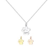 Personalized Engraved Name Necklace Custom Dog Paw Pendant Necklace with 1-4 Names Pet Memorial Jewelry Gift for Women Men
