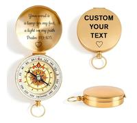 Personalized Engraved Pocket Compass, Glow in The Dark Waterproof Navigation Compass for Hiking, Camping, Wilderness Survival, for Men, Dad, Father's Day (style 1)