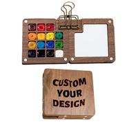 Personalized Engraved Portable Sketchbook Palette - Customizable Wooden Mini Travel Paint Board with Magnetic Lid,Mixing Tray & Storage for Watercolor and Acrylic Painting - Unique Painting Board Kit