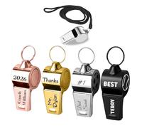 Personalized Engraved Whistle with Custom Name & Logo, Loud Stainless Steel Coach Whistle for Teachers Referees Lifeguards Camping Safety