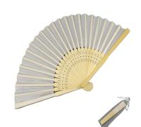 Personalized Engraved White Folding Elegant Silk Hand Fan with Gift bag Abanicos Mariage &Amp Wedding para Boda N2U0
