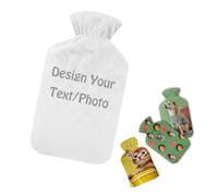 Personalized Explosion-Proof Hot Water Bottle with Soft Plush Cover, Custom Photo Print for Hot Cold Therapy, Ideal for Christmas Birthday