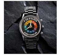 Personalized F*ck O'Clock Watch - A Bold Statement for Rule Breakers, Black Funny Middle Finger Hand Watch, Rule Breakers Men's Bold Statement Watches, Gag Sarcastic Gifts for Family and Friends
