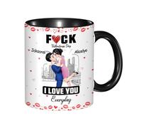 Personalized F*ck Valentine's Day I Love You Every day Coffee Cup Custom Couple Cartoon Portrait Mug Romantic Anniversary Keepsake Gift For Husband Wife Valentine's Couples Girlfriend Boyfriend