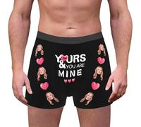 Personalized Face Boxers for Men Custom Underwear with Photo Picture Customized Boxers Gifts for Valentine's Day Boyfriend Husband Him Bronze #1 M