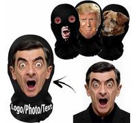 Personalized Face Masks Photo Custom Prank Head Masks Mesh Face Cover, Full-Face Halloween Reusable Bandana Ready to Wear Funny Gift, Cosplay Hood For Hen, Stag, Birthday Party (Large(40x24cm))