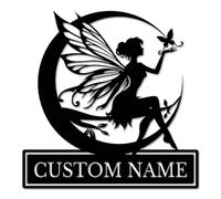 Personalized Fairy Metal Wall Art, Custom Fairy Foragers Sign, Whimsical Garden Decor, Enchanted Room Decoration, Unique for Fairy Lovers (Style-8)