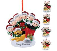 Personalized Family Christmas Ornaments 2024, Custom Christmas Tree Decorations with Names, Christmas Tree Hanging Pendant Keepsake - DIY Pet Dog Name - Premium Resin - Family of 3,4,5,6,7