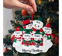 Personalized Family Christmas Ornaments 2024, Custom Christmas Tree Decorations with Names, DIY Name Christmas Tree Hanging Pendant Keepsake - Premium Resin - Family of 2,3,4,5,6