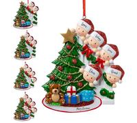 Personalized Family Christmas Ornaments 2024, Custom Christmas Tree Decorations with Names, DIY Name Christmas Tree Hanging Pendant Keepsake - Premium Resin - Family of 2,3,4,5,6