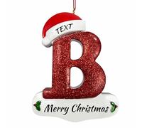 Personalized Family Christmas Ornaments 2025, Customized Christmas Letter Pendant with Names/Text, Personalized Xmas Tree Letter Hanging Ornaments, Customized Xmas Gifts for Family Friends(A-Z)