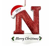 Personalized Family Christmas Ornaments 2025, Customized Christmas Letter Pendant with Names/Text, Personalized Xmas Tree Letter Hanging Ornaments, Customized Xmas Gifts for Family Friends(A-Z)