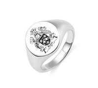 Personalized Family Crest Signet Ring 14K Gold Plated Copper Sterling Silver Custom Signet/Logo/School Badge Family Badge Crest Ring Thoughtful Father's Day Gift for Dad