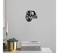 Personalized Family Last Name Sign Initial Split Letter Wreath Wedding Gift Custom First Names Sign Monogram Door Hanger Wall Decor Housewarming Gift for Couple