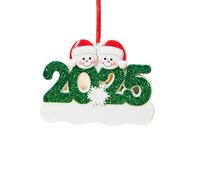 Personalized Family Name 2025 Christmas Tree Ornaments - Custom 2D Resin Pendant with Blessing Message - DIY Xmas Tree Decor for Christmas Eve - Festive Holiday Home Decoration Gift (C)