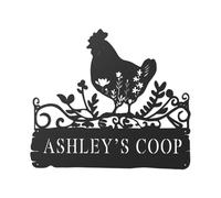 Personalized Family Name Chicken Coop Sign - Custom Hen House Plaque for Coop Doors & Barns - Farmhouse Metal Decor with Outdoor Hanging (Farm Fresh Country Charm)
