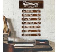 Personalized Family Name Hanging Sign with 1-10 Kids Names Birth Dates Custom Family Established Wood Plaque Family Members Birthdate Reminder Plaque Grandma Grandpa Family Gifts