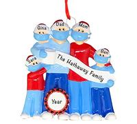 Personalized Family Ornament 2022 - Polyresin We Survived 2022 Family of 5 Christmas Ornaments - Unique Pandemic Christmas Ornaments
