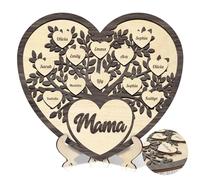 Personalized Family Tree Wooden Sign with Your Kid's Names, Custom Mothers Day Christmas Birthday Gifts for Mom/Mama/Grandma/Wife from Son Daughter Husband Grandson Granddaughter
