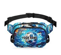 Personalized Fanny Pack for Men Women, Waterproof Custom Name Travel Square Waist Bag Pack, Customized Crossbody Chest Belt Bum Sling Bag Shoulder Bag Purse, Sports Ball Soccer, Sports Ball Soccer,