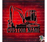 Personalized Farm Tractor Neon Sign, Custom Metal Tractor Night Light, 16 Colors Changing with Remote Control, Bedroom Decoration Birthday Christmas Toy Gift for Kids Boys Girls Friends (Excavator)