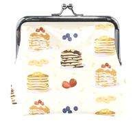 Personalized Fashion Pancake Leather Wallet Yellow for Women Cute Leather Padlock Card Change Wallet for Coins Yellow Fashion Pancakes UNITALLA, Pancakes, Yellow Fashion Pancakes, UNITALLA, Classic