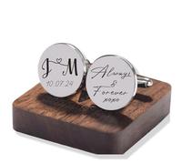 Personalized Father of the Bride Cufflinks Groom Husband Custom Wedding Cufflinks for Groomsmen Wooden Box Photo Cufflinks Set