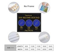 Personalized Fathers Day DAD DADDY Papa Real Night Sky Star Map Gifts, Custom DAD Star Map Print Canvas Poster,The Night You Become My Daddy.Fathers Day canvas gift for Dad,Daddy,Papa