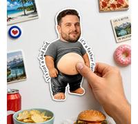 Personalized Father's Day Fridge Magnet,Custom Funny Squishies Belly Fridge Magnets,Custom Photo & Text Refrigerator Magnet w/3D Soft Squeeze Belly,Fathers Day/Birthday Gift for Dad Husband Grandpa