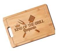 Personalized Father's Day Gift - Custom King of the Grill Cutting Board for Men, Dad, Grandpa, Son, Unique BBQ Gift for Christmas, Birthday, Anniversary