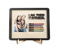 Personalized fathers day Wooden Signs I AM THEIR FATHER Sign Engraved Family Name and photo Plaques for DAD PAPA Desk Decor Plaques for Father Papa Daddy Grandpa Gifts for fathers day (style 3)