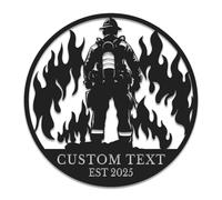 Personalized Firefighter Metal Sign, Custom Fireman Gift for Retirement, First Responder Appreciation Present, Man Cave Garage Decor (Style-2)