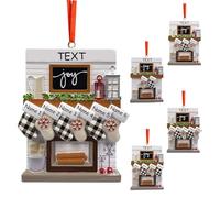 Personalized FireplaceChristmas Decorations Ornaments 2025, Custom Christmas Baubles for Christmas Tree Name for Family of 2-8 Members, Resin Hanging Xmas Decor Ornament Gifts for Mom Dad Family Kids