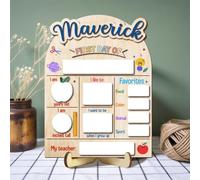 Personalized First and Last Day of School Sign,Reusable Back to School Sign for Photos,Reusable Dry Erase Board,Custom Name Preschool Kindergarten Chalkboard for Kids Boys Girls (9.8"x12" x30cm)