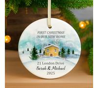 Personalized First Christmas in Our New Home Ceramic Ornament | Custom New Home Bauble | Housewarming Keepsake | XMAS Tree Decoration for Couple Family Friends