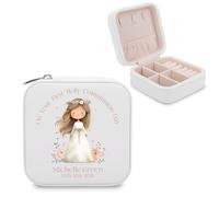 Personalized First Communion Gifts for Girls - Custom Jewelry Box with Name and Date, Elegant Keepsake for Rosary and Trinkets, Unique Holy Communion Gifts for Girls, Granddaughter, Goddaughter
