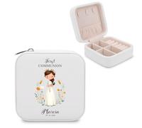 Personalized First Communion Gifts for Girls - Custom Jewelry Box with Name and Date, Elegant Keepsake for Rosary and Trinkets, Unique Holy Communion Gifts for Girls, Granddaughter, Goddaughter