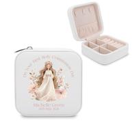 Personalized First Communion Gifts for Girls - Custom Jewelry Box with Name and Date, Elegant Keepsake for Rosary and Trinkets, Unique Holy Communion Gifts for Girls, Granddaughter, Goddaughter