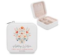Personalized First Communion Gifts for Girls - Custom Jewelry Box with Name and Date, Elegant Keepsake for Rosary and Trinkets, Unique Holy Communion Gifts for Girls, Granddaughter, Goddaughter