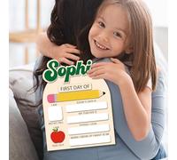 Personalized First Day of School Sign - Reusable Dry Erase Back to School Board with Name Plate - Wooden Photo Prop for Preschool, Kindergarten, Pre-K Kids
