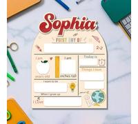 Personalized First Day of School Sign - Reusable Dry Erase Back to School Board with Name Plate - Wooden Photo Prop for Preschool, Kindergarten, Pre-K Kids