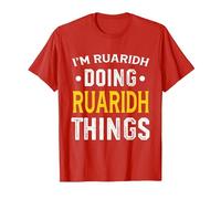 Personalized First Name I'm Ruaridh Doing Ruaridh Things T-Shirt, Men, Red, Small