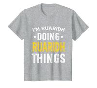 Personalized First Name I'm Ruaridh Doing Ruaridh Things T-Shirt, Youth, Heather Grey, X-Small