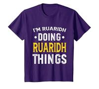 Personalized First Name I'm Ruaridh Doing Ruaridh Things T-Shirt, Youth, Purple, Small
