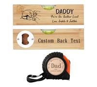 Personalized Fist Bump Spirit Level Bottle Opener 2 in 1 Multi Tool Custom Daddy You're On Aonther Level Spirit Levelling Measuring Tape Set Dad No One Measure Up to You Measuring Tape for Daddy