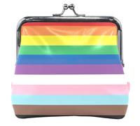 Personalized Flag Rights Pride Cute Coin Purse for Women Leather Kiss Lock Change Purse for Coins, flag rights pride, Classic