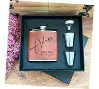 Personalized Flask,Leather Flask Groomsmen Gift,Engraved Flask,Hip Flask Custom Engraved Leather 8 Oz Hip Flask,Boyfriend Gift,Flask for Man,Personalized Flask for Husband