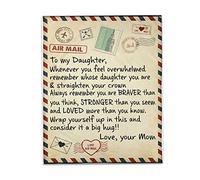 Personalized Fleece Blanket For Daughter - Airmail Themed, Soft Flannel, Decorative & Machine Washable, (Assorted Color #16)